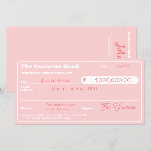 Wet van Aantrekkingskracht Schattigee Roze Manifes (Voorkant / Achterkant)