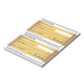 Wet van Attractie Blank Geld Check Goud Notitieblok (Linkerzijde)