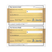 Wet van Attractie Blank Geld Check Goud Notitieblok (Voorkant)