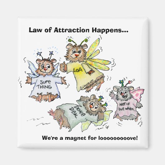 Wet van Attractie Cartoon Magnet (Voorkant)