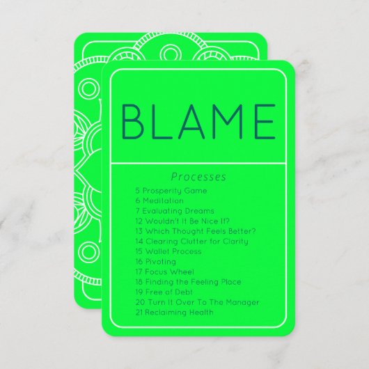 Wet van de Aantrekking Abraham Hicks Groene Kaart (Voorkant / Achterkant)