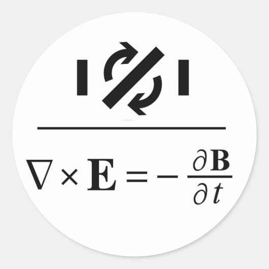 Wet van Faraday Ronde Sticker (Voorkant)