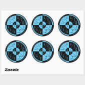 Wet van Ohm - Zwart en Blauw Ronde Sticker (Vel)