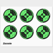 Wet van Ohm - Zwart en Groen Ronde Sticker (Vel)