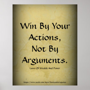 Wet Van Rijkdom Macht Win Door Uw Acties Beige Poster