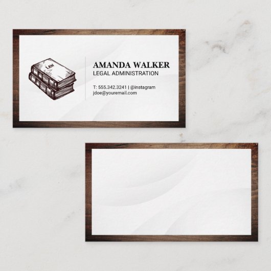 Wetboeken | Houten Frame Visitekaartje (Voorkant / Achterkant)