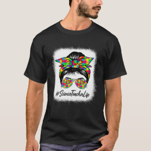 Wetenchap Docent Rommelige Knot Steun Autisme Bewu T-shirt