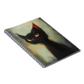 Wetende Zwarte Ninja Kat Notitieboek (Rechterzijde)
