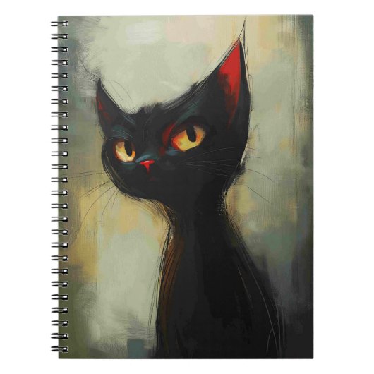 Wetende Zwarte Ninja Kat Notitieboek (Voorkant)