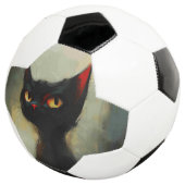 Wetende Zwarte Ninja Kat Voetbal (Drie kwart)