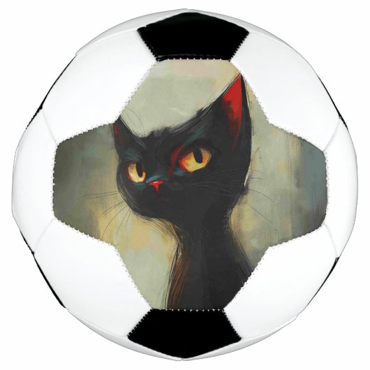 Wetende Zwarte Ninja Kat Voetbal (Voorkant)