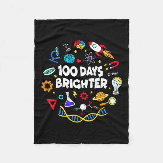 Wetenschap 100 dagen Brighter Student Happy 100th  Fleece Deken (Voorkant)