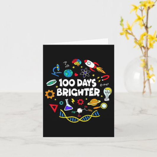Wetenschap 100 dagen Brighter Student Happy 100th  Kaart (Gele Bloem)