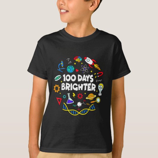 Wetenschap 100 dagen Brighter Student Happy 100th  T-shirt (Voorkant)