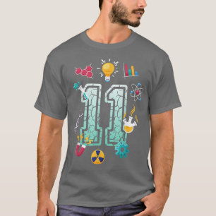 Wetenschap 11 Jaar Oude School Party Scientif T-shirt