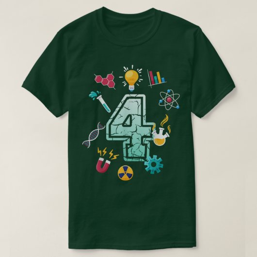 Wetenschap 4 Jaar van de Oude Dag School Scientifi T-shirt (Design voorkant)