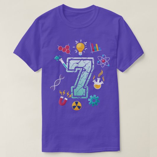 Wetenschap 7 Jaar van de Oude School T-shirt (Design voorkant)