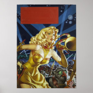 wetenschap Alien Monsters Pulp Poster