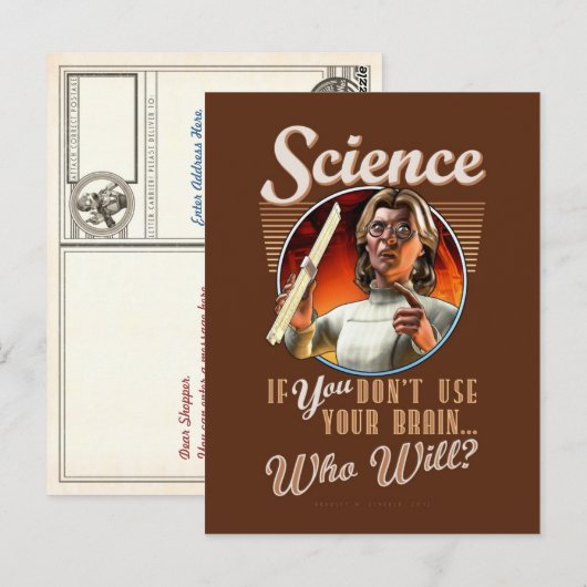 Wetenschap: Als je je hersenen niet gebruikt... Briefkaart (Voorkant / Achterkant)