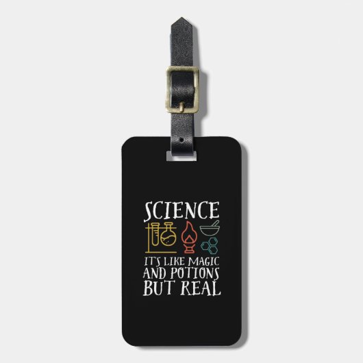 Wetenschap als Magic en Potion Geek Nerd Scientist Bagagelabel (Voorkant verticaal)