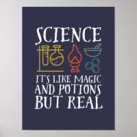 Wetenschap als Magic en Potion Geek Nerd Scientist