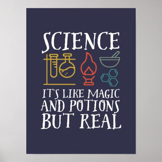 Wetenschap als Magic en Potion Geek Nerd Scientist Poster (Voorkant)