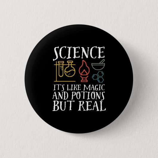 Wetenschap als Magic en Potion Geek Nerd Scientist Ronde Button 5,7 Cm (Voorkant)