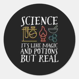 Wetenschap als Magic en Potion Geek Nerd Scientist Ronde Sticker