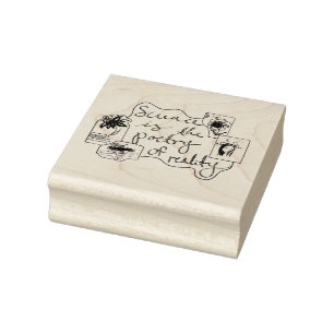 Wetenschap als poëzie citaat met Illustraties Rubberstempel