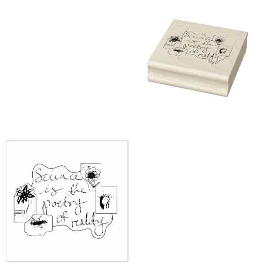Wetenschap als poëzie citaat met Illustraties Rubberstempel (Gestempeld)