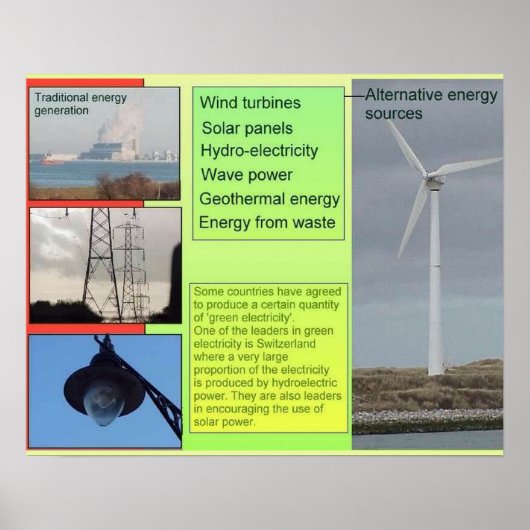 Wetenschap, alternatieve energiebronnen poster (Voorkant)