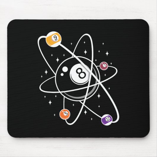 Wetenschap Atom Pool Lover 8- Biljart Muismat (Voorkant)