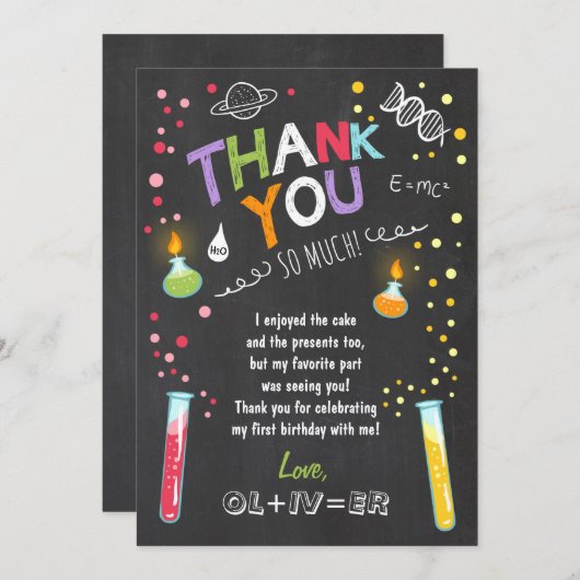 Wetenschap Bedankt voor je kaartenexperiment Birth Kaart (Voorkant / Achterkant)