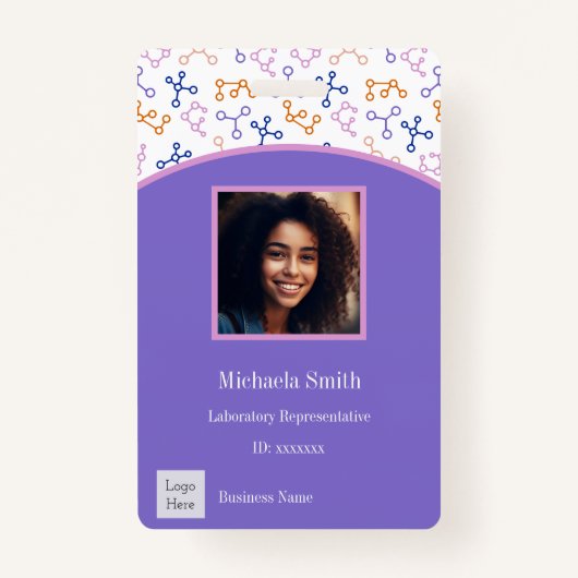 Wetenschap Bedrijf Werknemer Foto Badge (Voorkant)