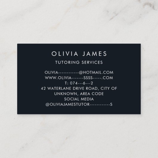 Wetenschap Biologie Onderwijs Leerleraar Leerleraa Visitekaartje (Achterkant)