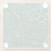 Wetenschap, chemie,  laboratoriumpatroon glazen onderzetter (Achterkant)