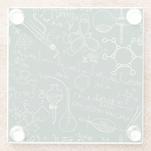 Wetenschap, chemie,  laboratoriumpatroon glazen onderzetter (Achterkant)