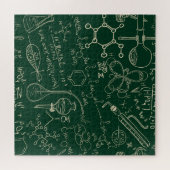 Wetenschap, chemie,  laboratoriumpatroon legpuzzel (Horizontaal)