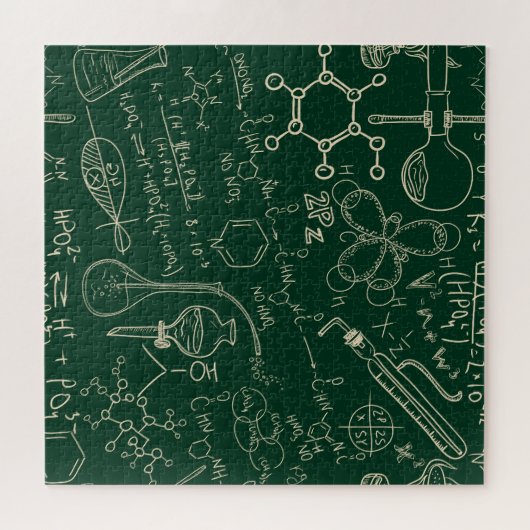 Wetenschap, chemie,  laboratoriumpatroon legpuzzel (Horizontaal)