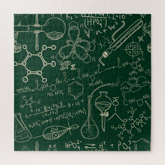 Wetenschap, chemie,  laboratoriumpatroon legpuzzel (Verticaal)