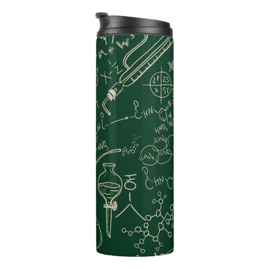 Wetenschap, chemie,  laboratoriumpatroon thermosbeker (Geroteerd rechts)