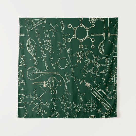 Wetenschap, chemie,  laboratoriumpatroon wandkleed (Voorkant (horizontaal))