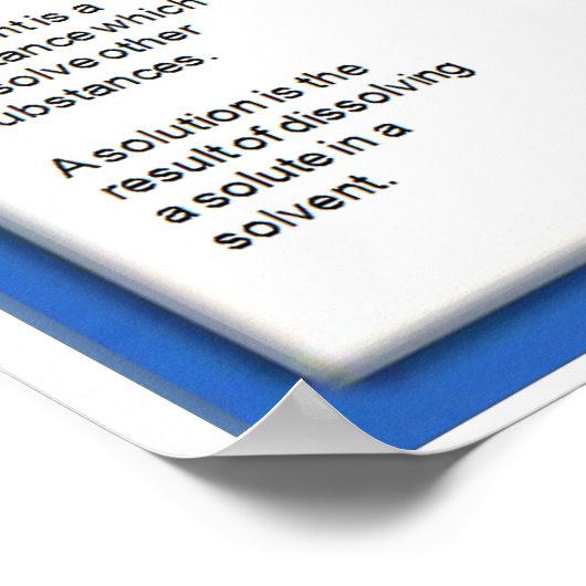 Wetenschap, Chemie, Oplossingen, Solutes, Oplosmid Poster (Hoek)