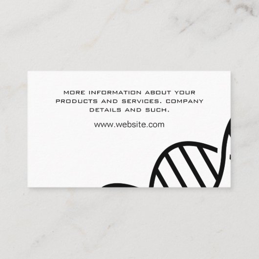 Wetenschap die door microscoop kijkt visitekaartje (Achterkant)