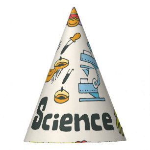 Wetenschap Doodles: Handgetekende schoolset. Feesthoedjes