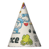 Wetenschap Doodles: Handgetekende schoolset. Feesthoedjes (Rechts)