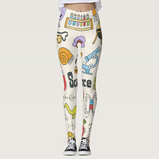 Wetenschap Doodles: Handgetekende schoolset. Leggings (Voorkant)