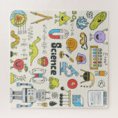 Wetenschap Doodles: Handgetekende schoolset. Legpuzzel (Horizontaal)