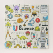 Wetenschap Doodles: Handgetekende schoolset. Legpuzzel (Verticaal)