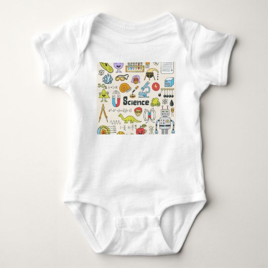Wetenschap Doodles: Handgetekende schoolset. Romper (Voorkant)
